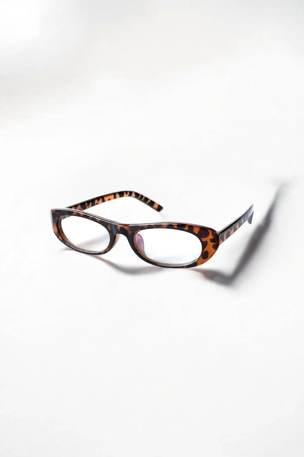 Chunky Frame Laurent Unisex Leopar 2025 Elips Yeni Sezon Blue Block Gözlük - Görsel 2