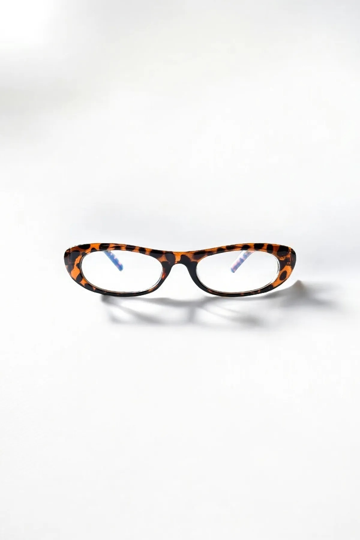 Chunky Frame Laurent Unisex Leopar 2025 Elips Yeni Sezon Blue Block Gözlük - Görsel 3
