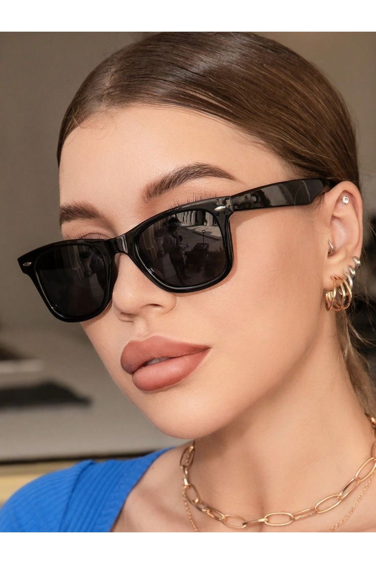 LOOKUP Güneş Gözlüğü UV400 Korumalı Unisex Model Kaliteli Cam Ve Çerçeve Vintage Retro - Görsel 2