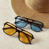 KAMPANİX 2'Lİ SET YENİ SEZON GÜNLÜK TURUNCU-MAVİ CAMLI UNISEX TREND GÜNEŞ GÖZLÜKLERİ