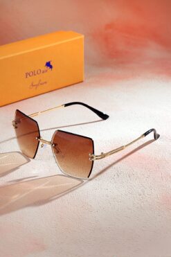 Polo Air Kristal Kare Kadın Güneş Gözlüğü Kahverengi