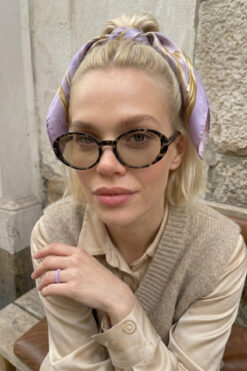 Eyesofia Pearly Cat Eye Leopar Çerçeveli Nude Güneş Gözlüğü