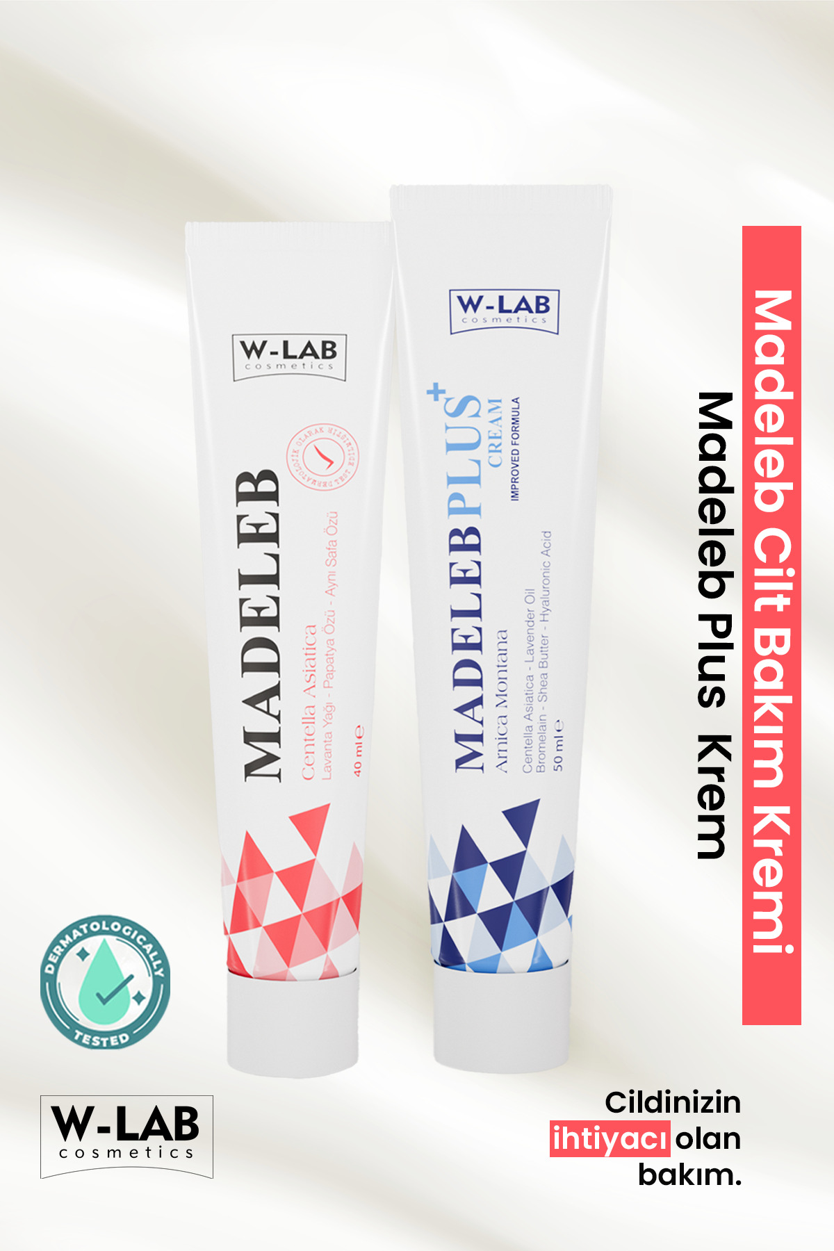 W-Lab Kozmetik Madeleb Krem 40 ml ve Madeleb Plus Jel 50 ml Set