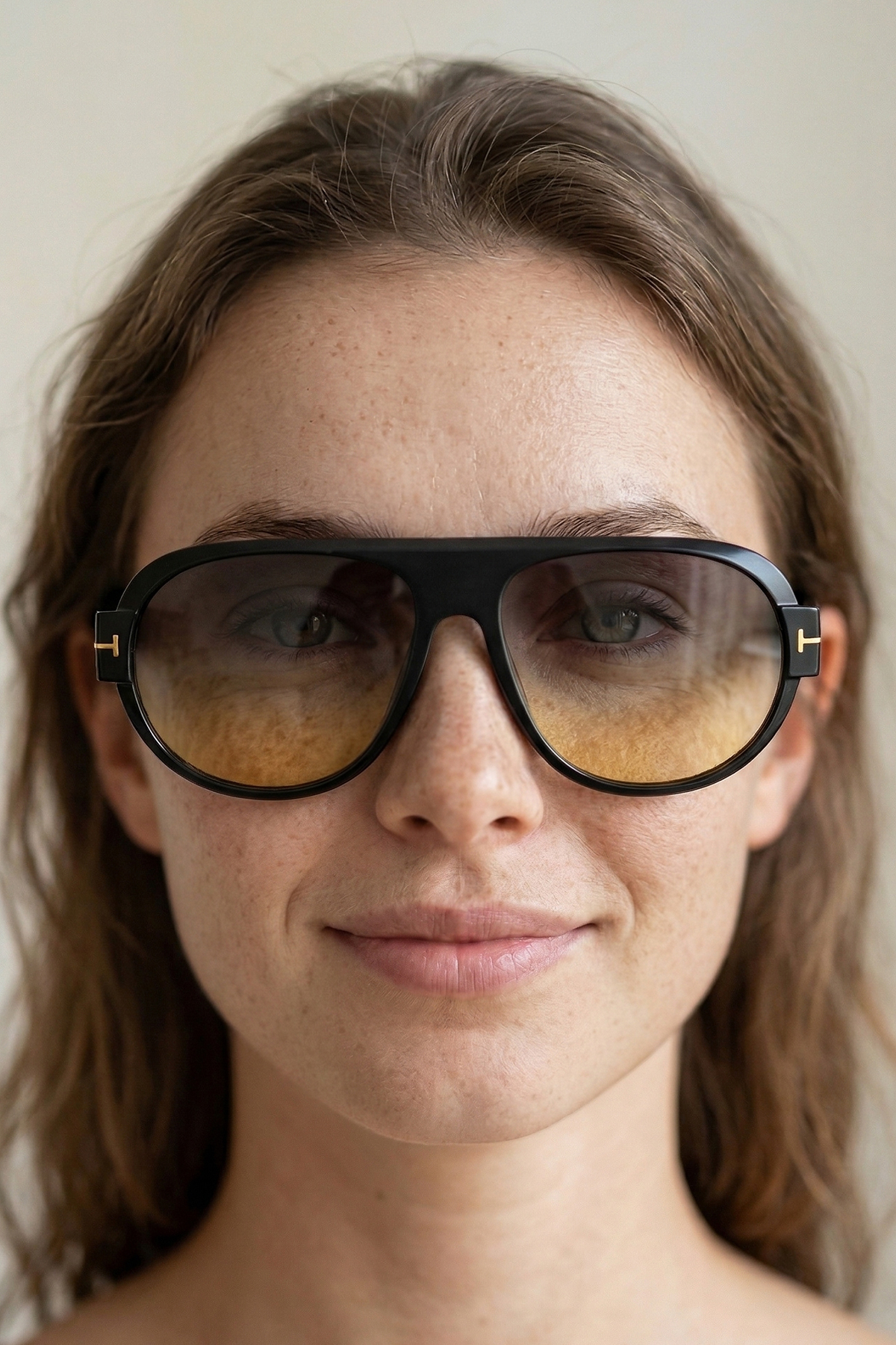 Kapin Tinnie Vintage Damla Tasarım Güneş Gözlüğü - Siyah Hardal Cam