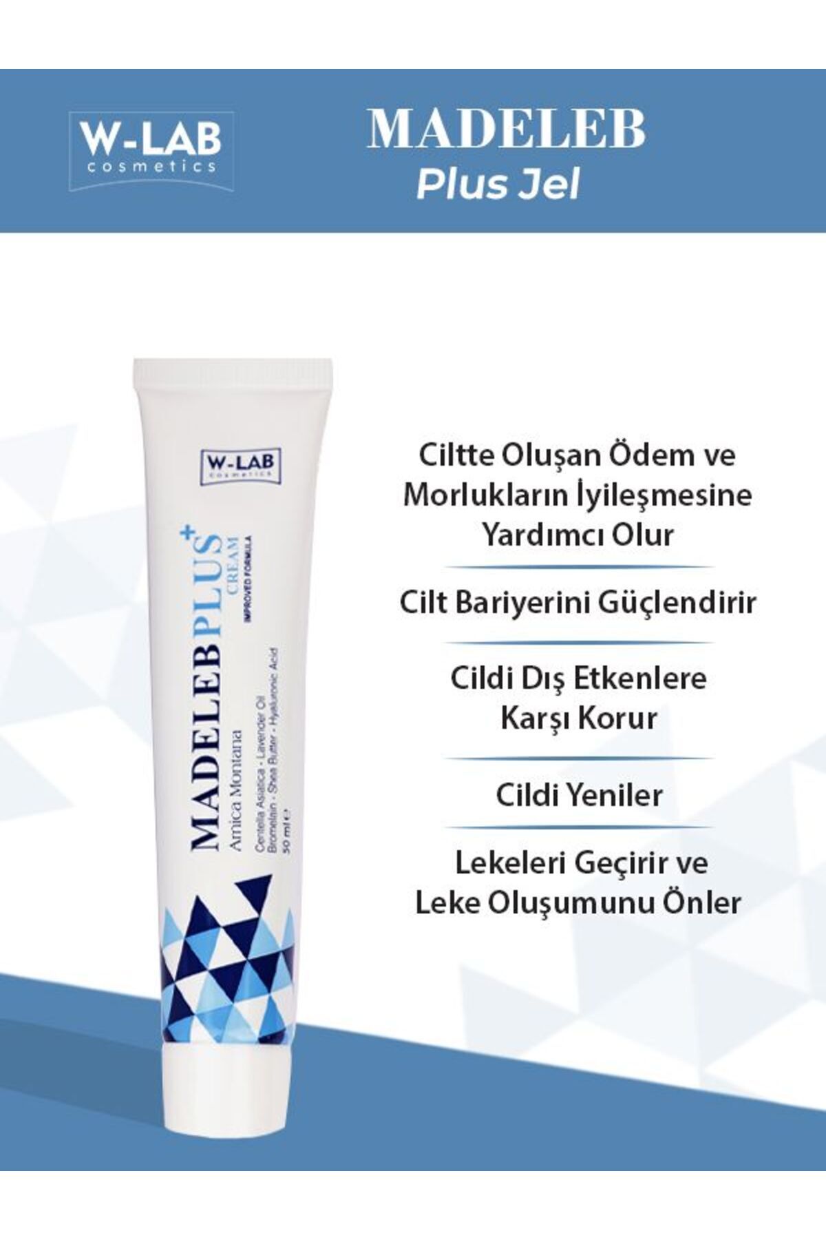 W-Lab Kozmetik Madeleb Krem 40 ml ve Madeleb Plus Jel 50 ml Set - Görsel 3
