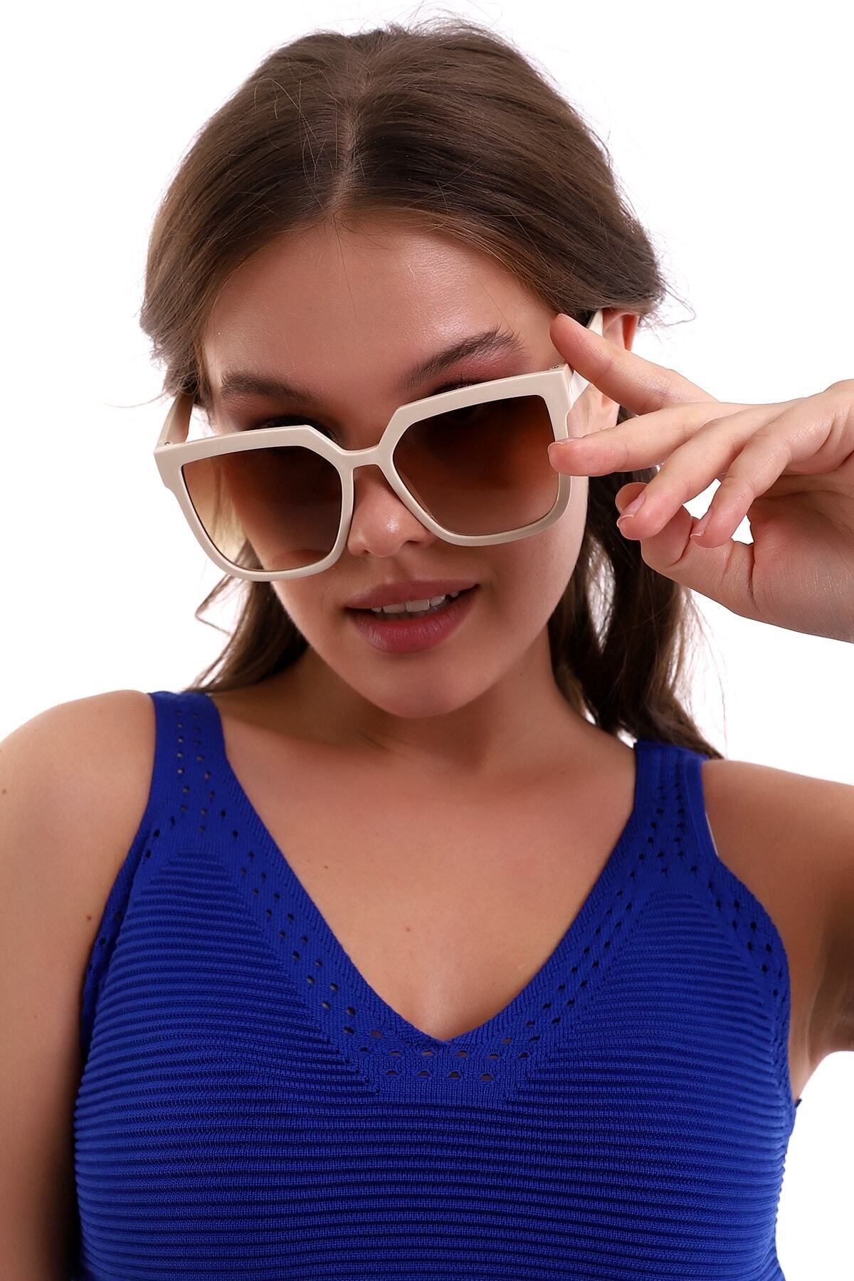 Eyesofia Hılls Krem Kahverengi Unisex Güneş Gözlüğü