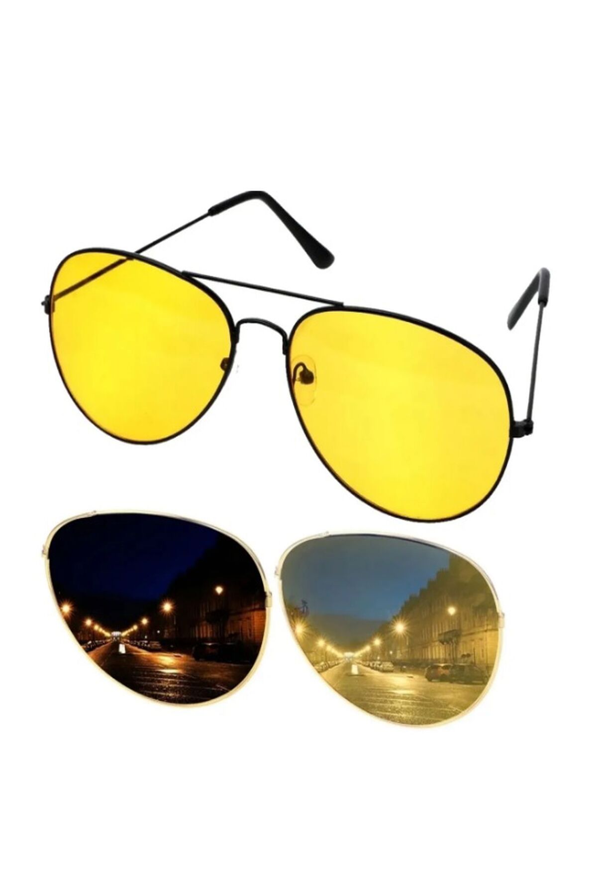 Hayatı Kolaylaştıran Ürünler Bibizde ANTİ FAR GECE GÖRÜŞ VE GÜNEŞ GÖZLÜĞÜ DAMLA MODEL GÖZLÜK - Görsel 3