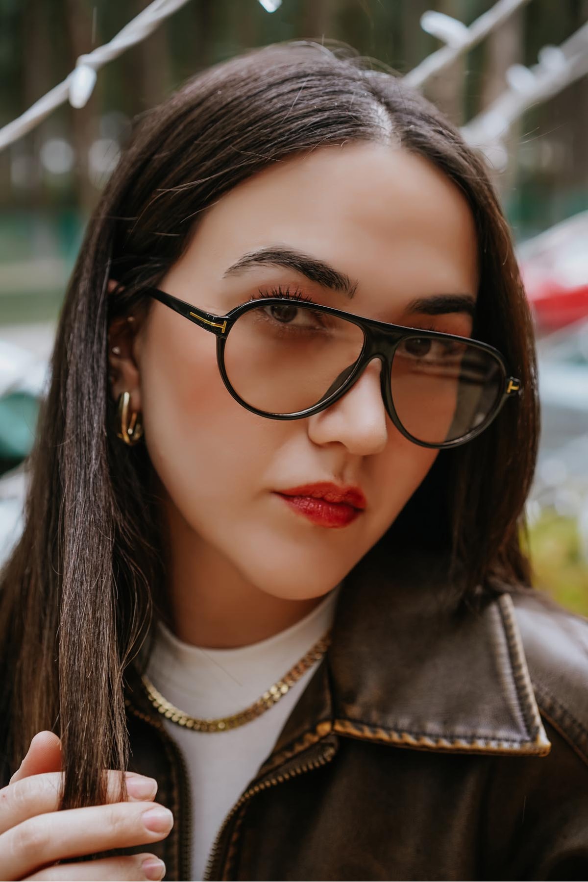 Stil Noktası TF Siyah Çerçeve Bal Cam Güneş Gözlüğü