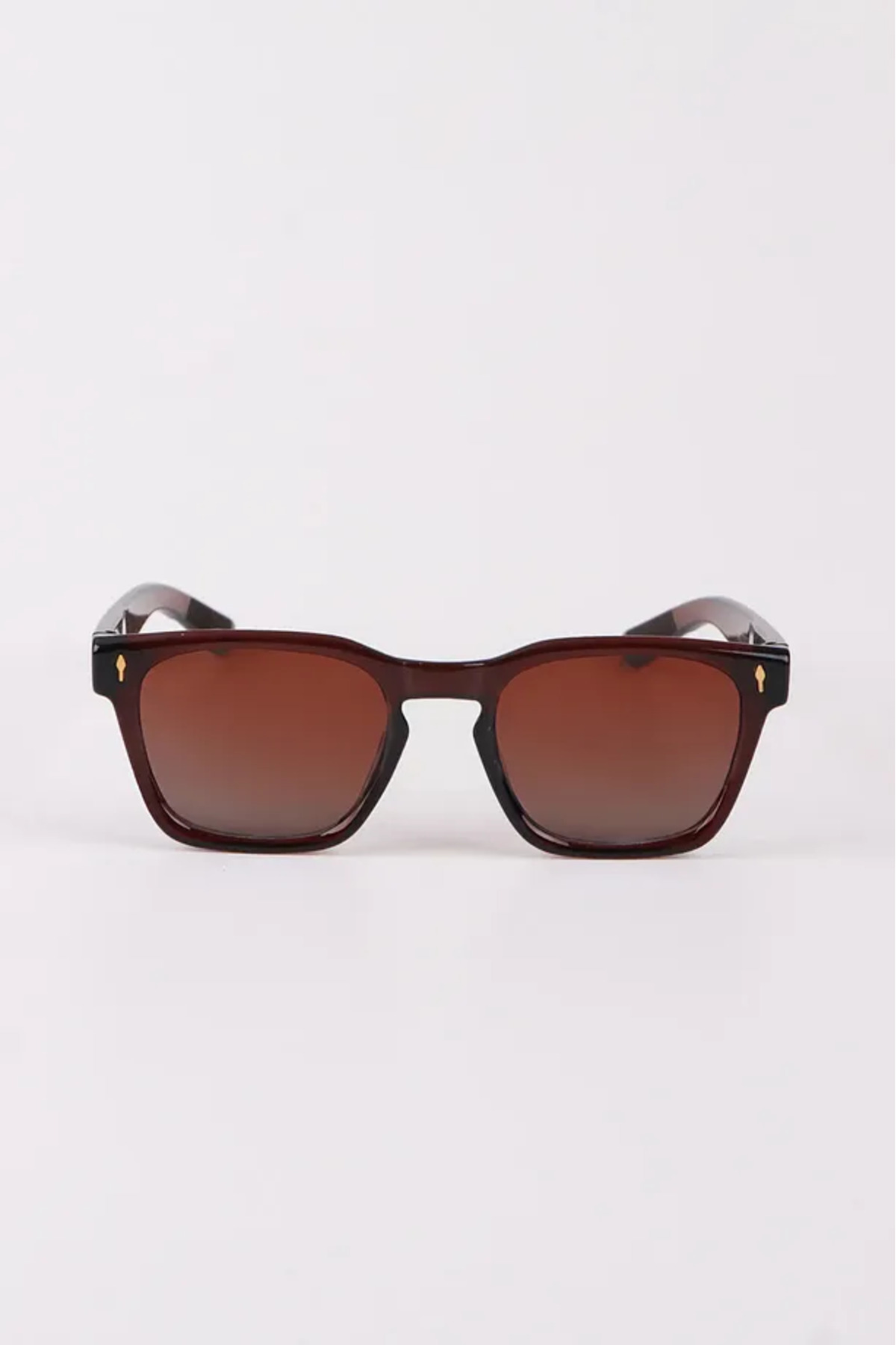 MACERATİ Swank Unisex Kahverengi Kare Çerçeve Kahverengi Cam Güneş Gözlüğü - Görsel 3