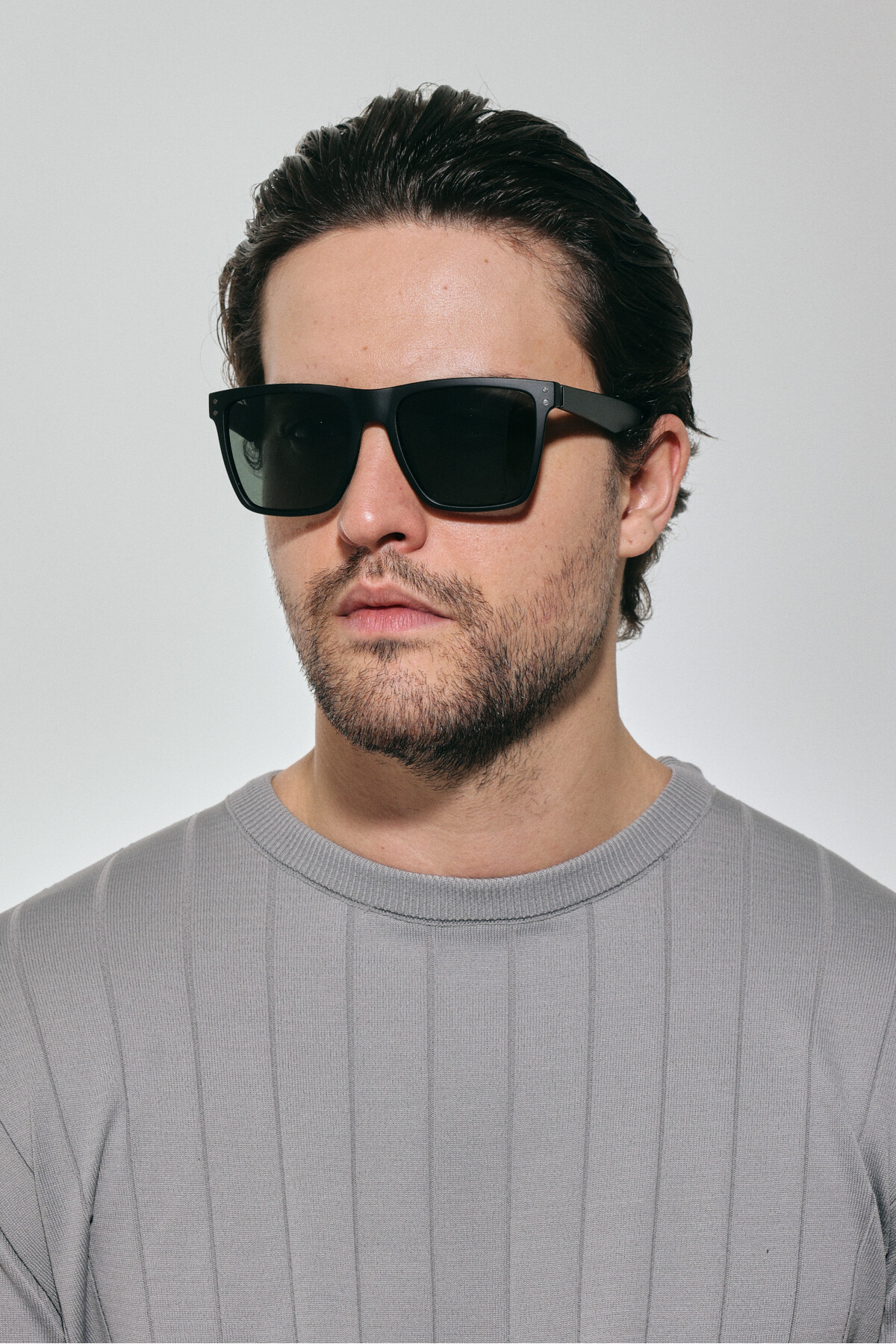 Polo Hill Erkek Siyah Çerçeve Polarize Camlı Kemik Dikdörtgen Güneş Gözlüğü - Görsel 3