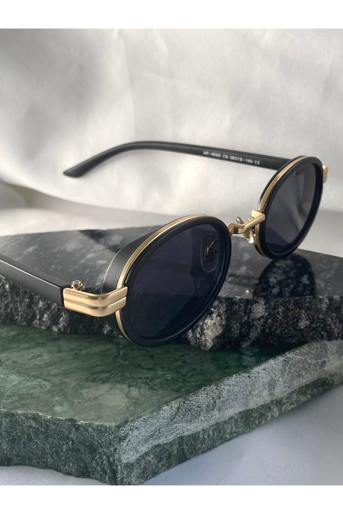 Mazzy Oval Gold Mat Siyah Kadın Güneş Gözlüğü - Görsel 3