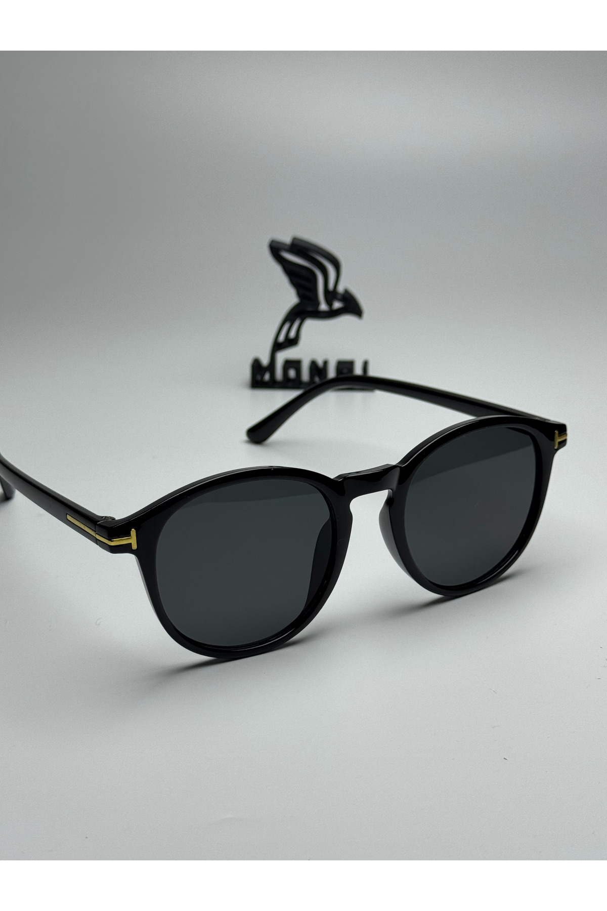 MONAL EYEWEAR NEW YORK U.S. MODEL SİYAH ÇERÇEVE SİYAH CAM YUVARLAK UNISEX GÜNEŞ GÖZLÜĞÜ UV400 KORUMA - Görsel 2