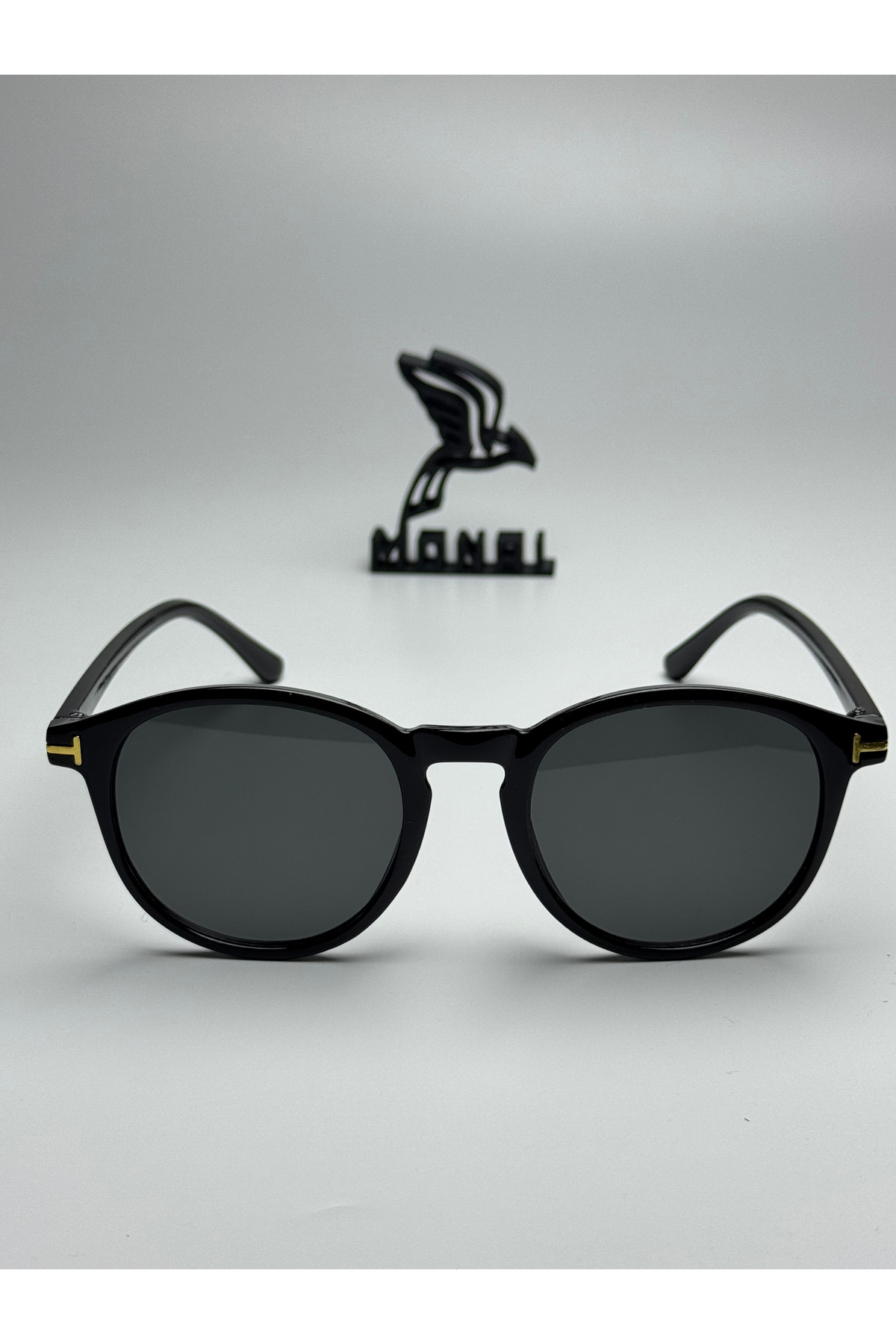 MONAL EYEWEAR NEW YORK U.S. MODEL SİYAH ÇERÇEVE SİYAH CAM YUVARLAK UNISEX GÜNEŞ GÖZLÜĞÜ UV400 KORUMA - Görsel 3