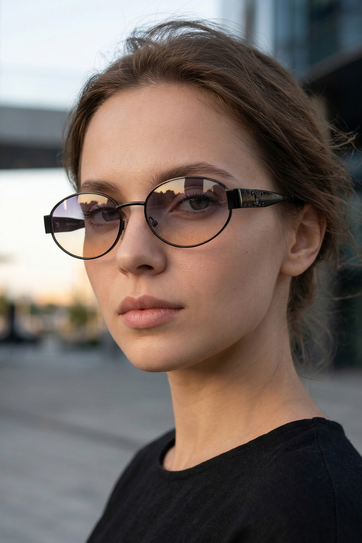 Kapin Corel Oval Metal Tasarım Güneş Gözlüğü -Degrade