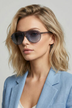 Kapin Slate Damla Retro Pilot Unisex Güneş Gözlüğü - Gri Mavi