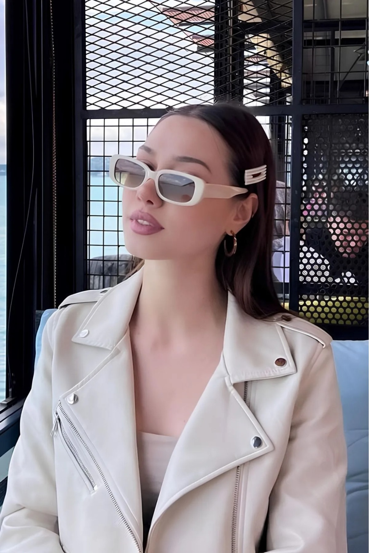 Nilu Moda Unisex Krem Kahve Güneş Gözlüğü - Görsel 2