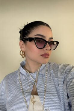 Eyesofia Tascono Unisex Siyah Lila Degrade Cam Güneş Gözlüğü