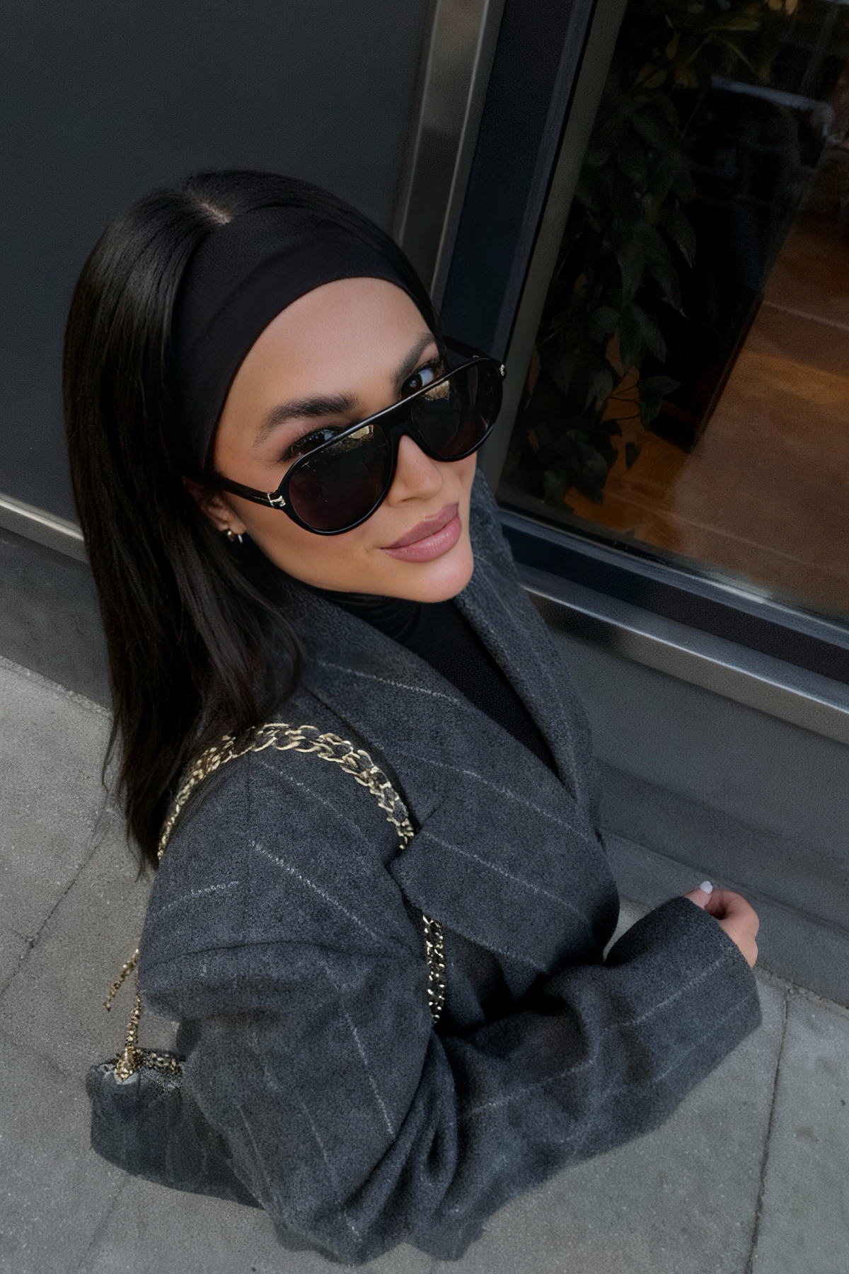 Chunky Frame Celly Unısex Siyah Güneş Gözlüğü - Görsel 2