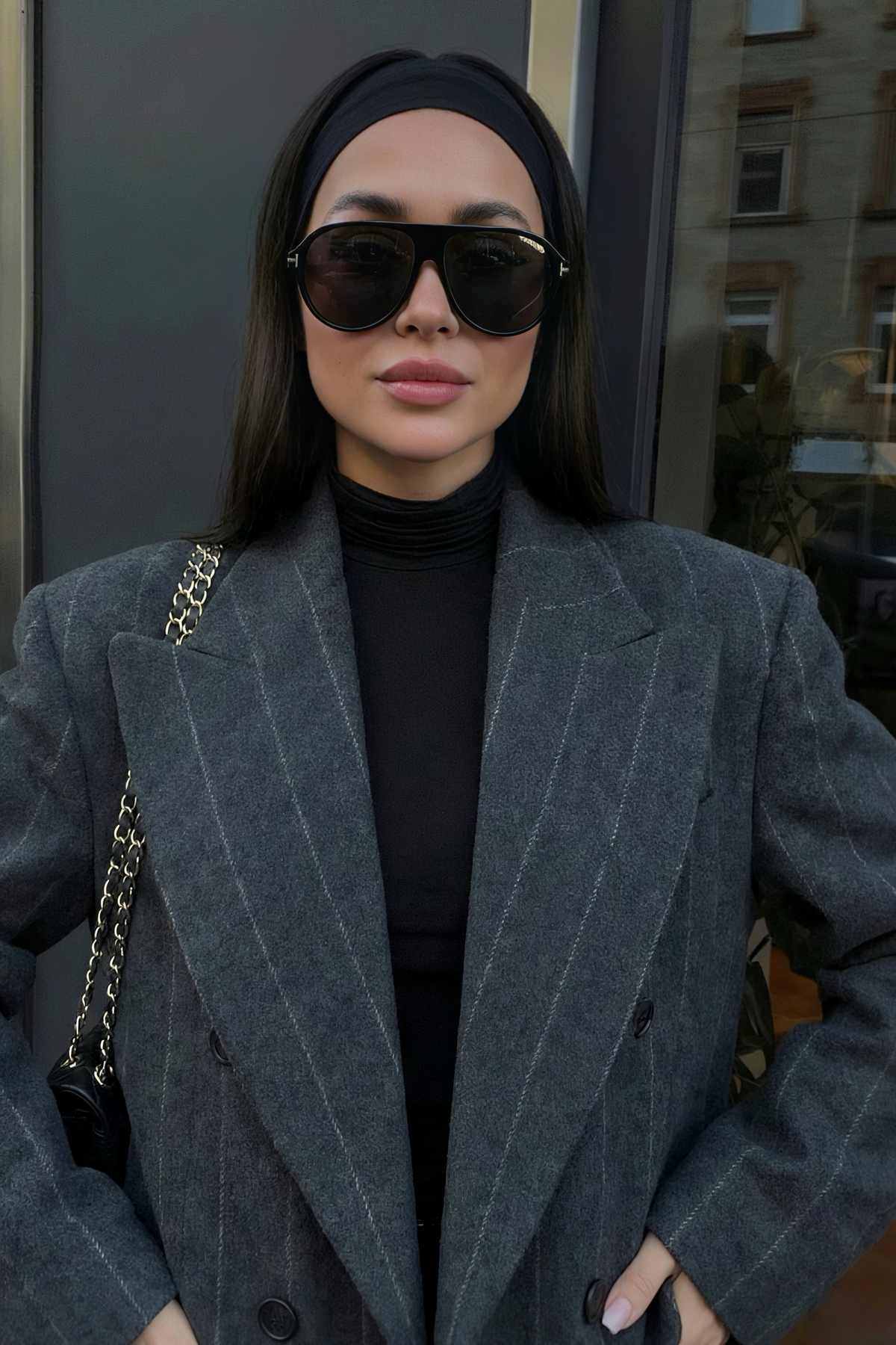 Chunky Frame Celly Unısex Siyah Güneş Gözlüğü - Görsel 3