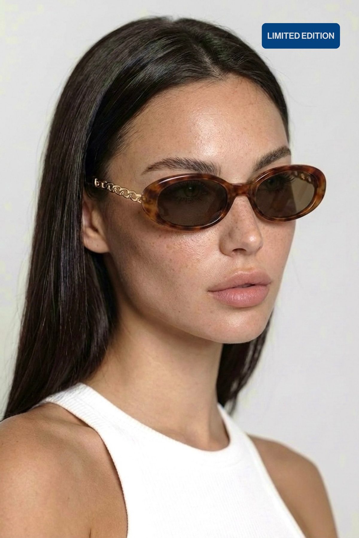 REN EYEWEAR VELORA Limited Edition Oval Zincir Detaylı Kadın Güneş Gözlüğü |UV400 KORUMA - Görsel 2