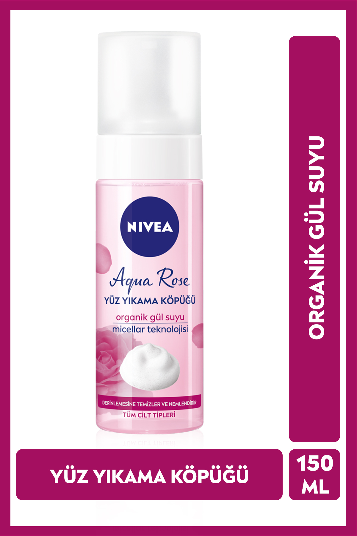 NIVEA Aqua Rose Gül Suyu İçerikli Çeyiz Seti, Makyaj Temizleme Suyu ve Jeli, Yüz Yıkama Köpüğü, Tonik,Krem - Görsel 2