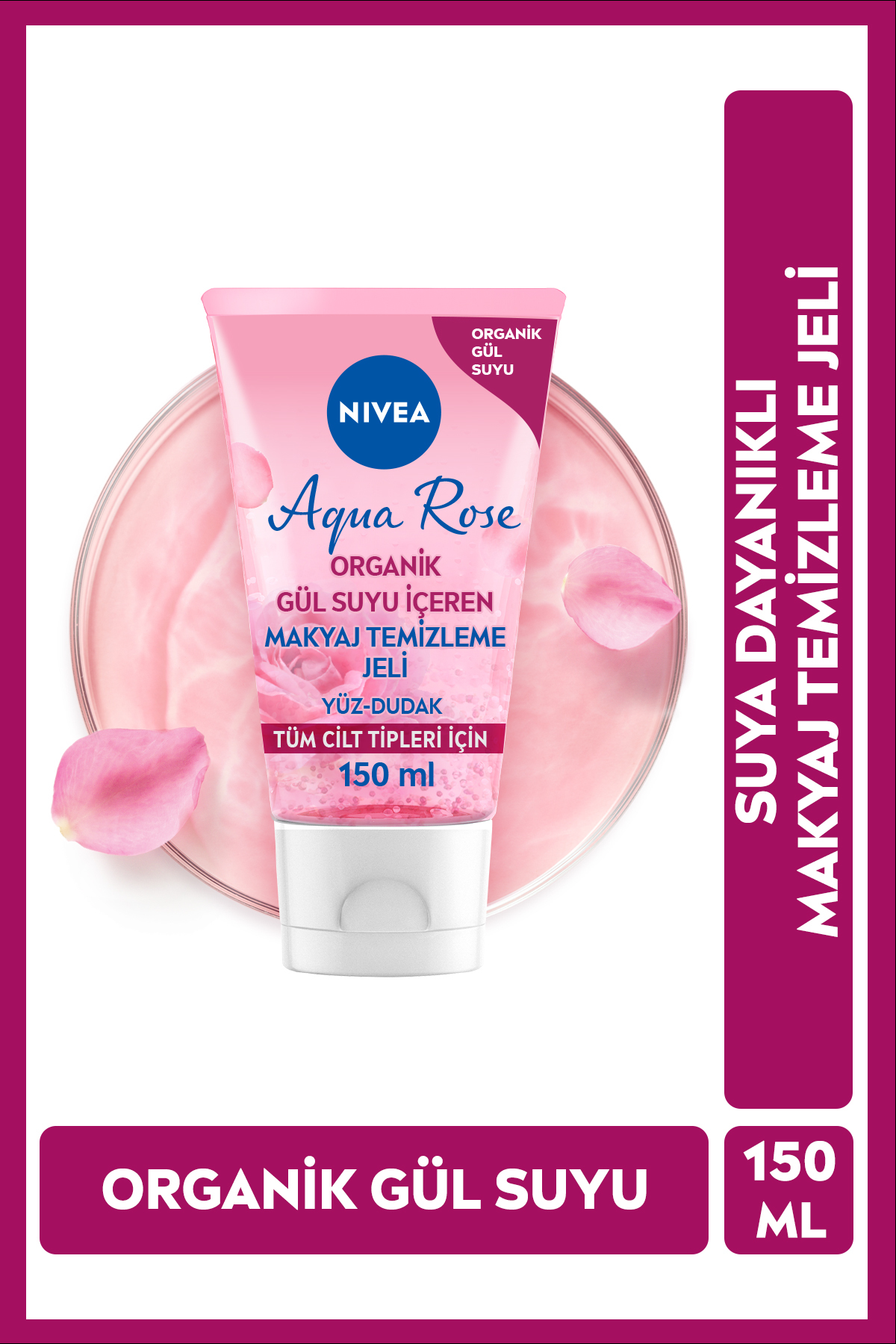NIVEA Aqua Rose Gül Suyu İçerikli Çeyiz Seti, Makyaj Temizleme Suyu ve Jeli, Yüz Yıkama Köpüğü, Tonik,Krem - Görsel 3