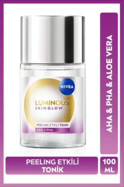 NIVEA Luminous630 Skin Glow Peeling Etkili Tonik 100ml, Parlaklık, Eşit Cilt Tonu, AHA PHA, Aloe Vera