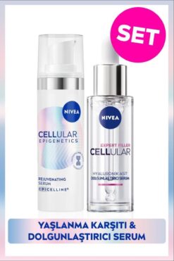 NIVEA Cellular Epigenetics Rejuvenating Yaşlanma ve Kırışıklık Karşıtı Serum 30ml ve Dolgunlaştırıcı Set