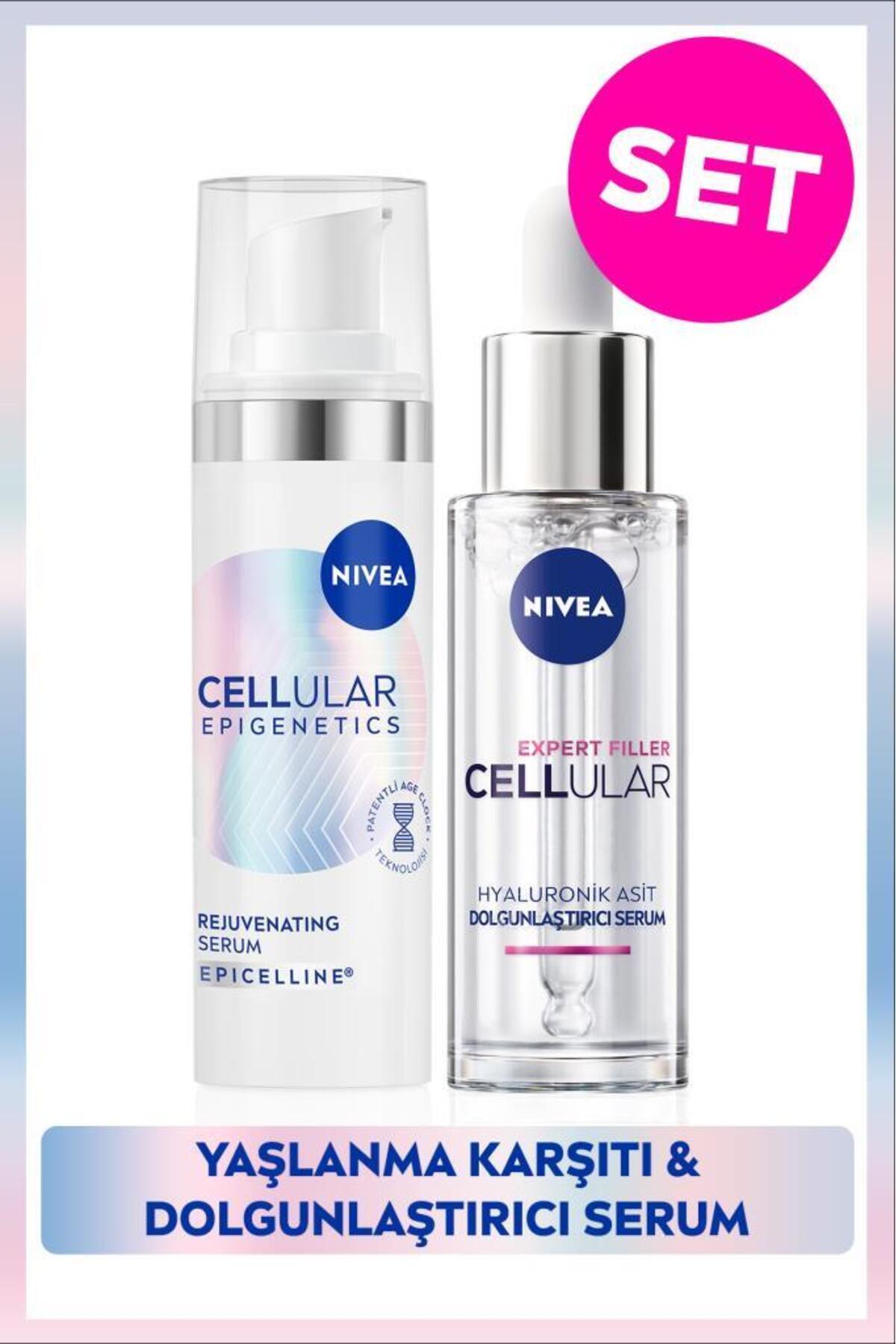 NIVEA Cellular Epigenetics Rejuvenating Yaşlanma ve Kırışıklık Karşıtı Serum 30ml ve Dolgunlaştırıcı Set