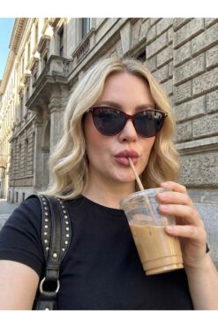 Goldmine Kadın Tilly Güneş Gözlüğü UV400 Bordo Siyah