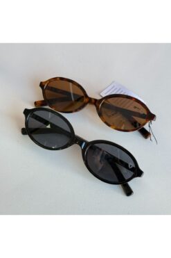 PİYESBOUTİQUE 2'li Leopar Siyah Unisex Kadın Erkek Uv400 Korumalı Kılıf Ve Silme Bezi Hediyeli Güneş Gözlüğü