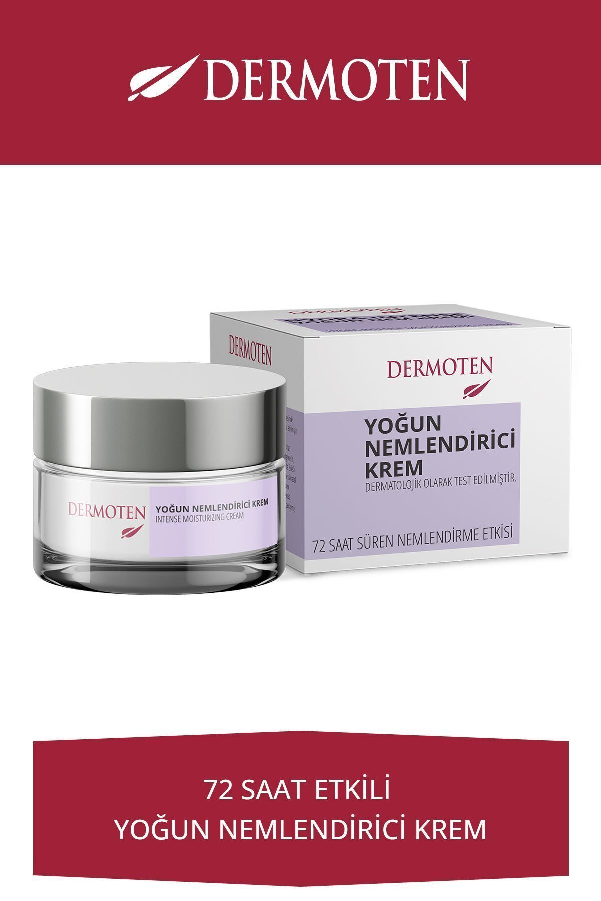 Dermoten 72 Saat Etkili Yoğun Nemlendirici Cilt Bakım Kremi 50 ml