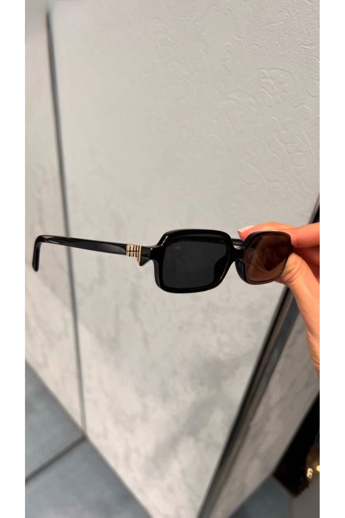 miii Kare Siyah Güneş Gözlük