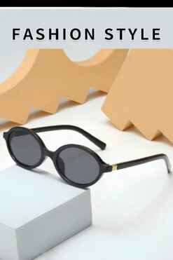 QAYYO Accessories Miuz Unisex Siyah Çerçeveli Oval Uv400 Güneş Gözlüğü