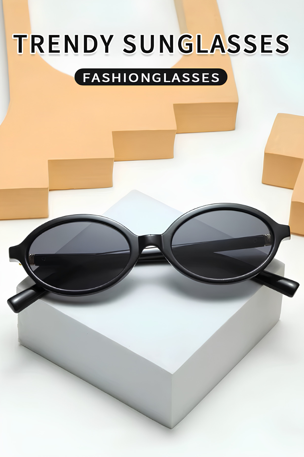 QAYYO Accessories Miuz Unisex Siyah Çerçeveli Oval Uv400 Güneş Gözlüğü - Görsel 3