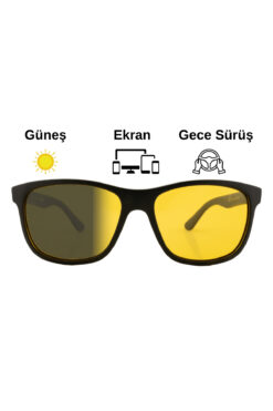 Focus On Antifar Fotokromik 3in1 Gözlük | Gece Sürüş | Ekran | Güneş | TS012