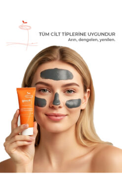 Goajé SKINCARE Siyah Nokta Karşıtı Aktif Karbon Peeling Maskesi Gözenek Arındırıcı Yağlı & Karma Ciltler İçin 75 ml