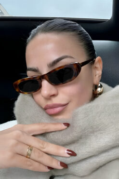 MACERATİ Unisex Leopar Slim Güneş Gözlüğü