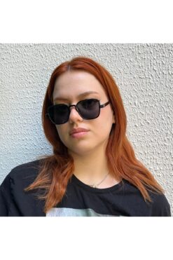NOYZZ Tom Dikdörtgen Siyah Çerçeve Siyah Cam Kadın Güneş Gözlüğü