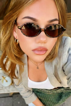 Eyesofia Oblamow Bat Unisex Leopar Çerçeveli Güneş Gözlüğü