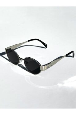BRILLIAEYEWEAR NADİA GÜMÜŞ SİYAH UV-400 KORUMALI CAM UNİSEX GÜNEŞ GÖZLÜĞÜ
