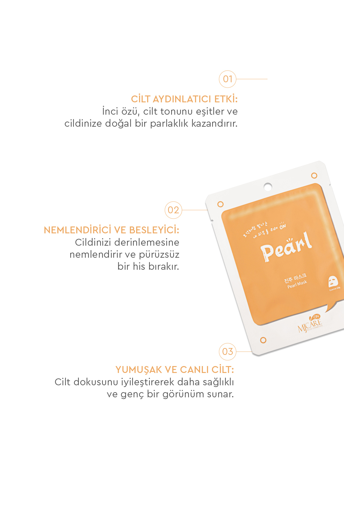 Mjcare On Pearl Mask - Inci Özlü Yüz Maskesi 10'lu - Görsel 3