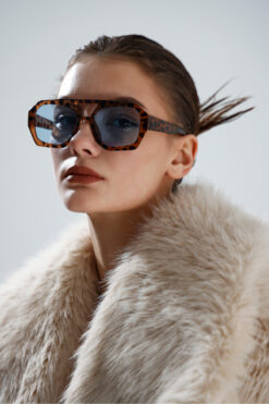 miii Leopar Desenli Modern Retro Uv Korumalı Cateye Güneş Gözlüğü