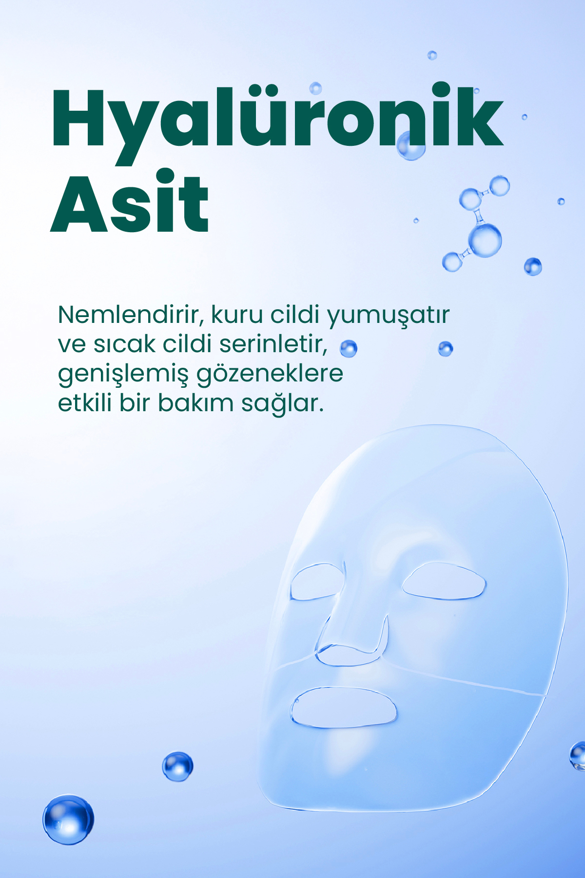Dermal Hyalüronik Hydrojel Şeffaflaşan Kore Yüz Maskesi Nemlendirici Eriyen Maske 34 gr. - Görsel 2