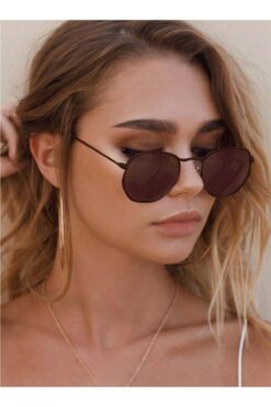 KAMPANİX YENİ SEZON KAHVERENGİ ÇERÇEVE BEŞGEN TREND FIRSAT UNİSEX POLARİZE LENS GÜNEŞ GÖZLÜĞÜ