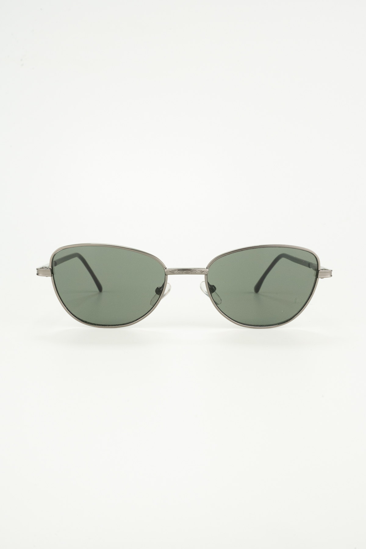 TARSS Grace Gümüş İnce Metal Cat Eye Güneş Gözlüğü | UV400 Yeşil Cam - Görsel 2