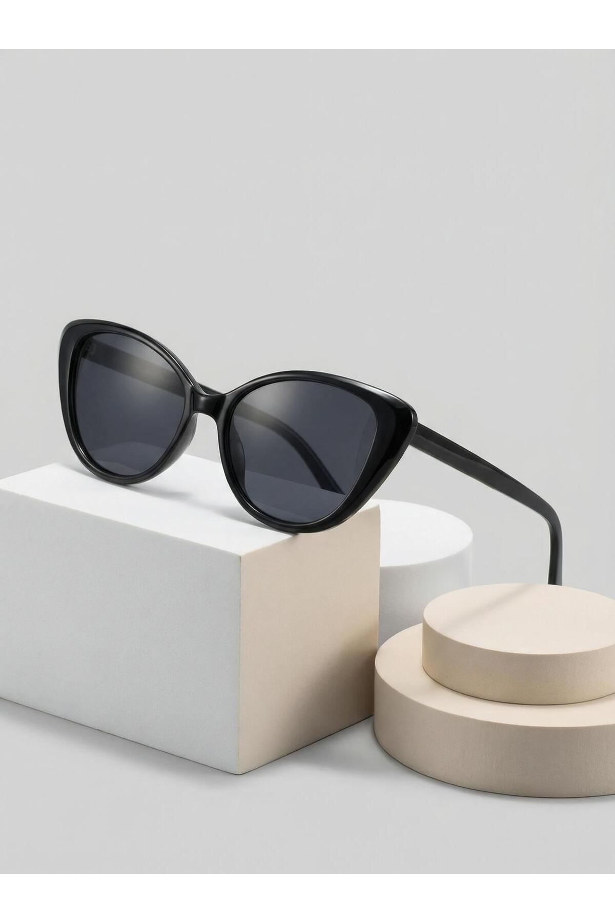 funeyes Diana Siyah Cat Eye Güneş Gözlüğü İnce Slim Çerçeveli - Görsel 2
