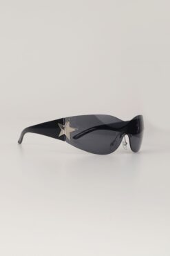 Kapin Star Vintage Çerçevesiz Cam Tasarım Güneş Gözlüğü - Siyah