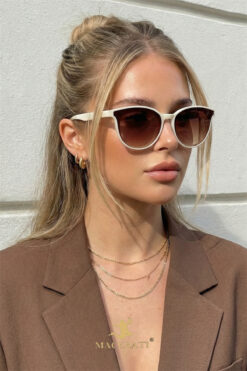 MACERATİ Nia Kadın Kahverengi Ultra Hafif Oval UV400 Güneş Gözlüğü