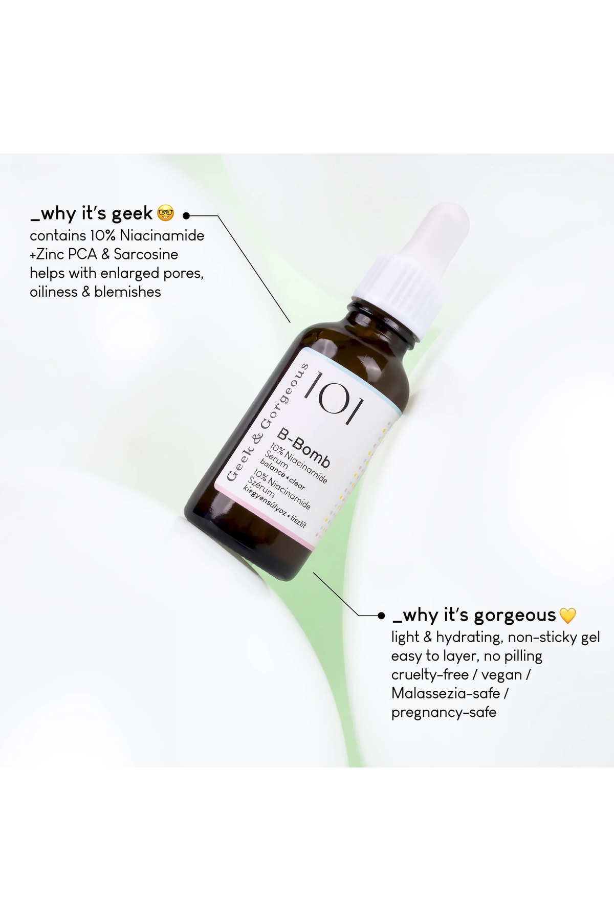 GEEK & GORGEOUS B-Bomb %10 Niacinamide Serum - Gözenek Sıkılaştırıcı ve Yağlanma Karşıtı Formül - Görsel 3